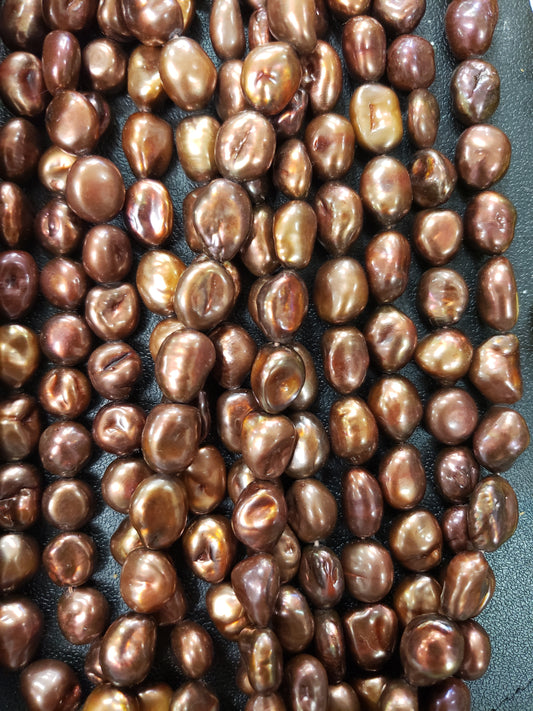 Dark Copper Freshwater Pearl Nugget Beads
