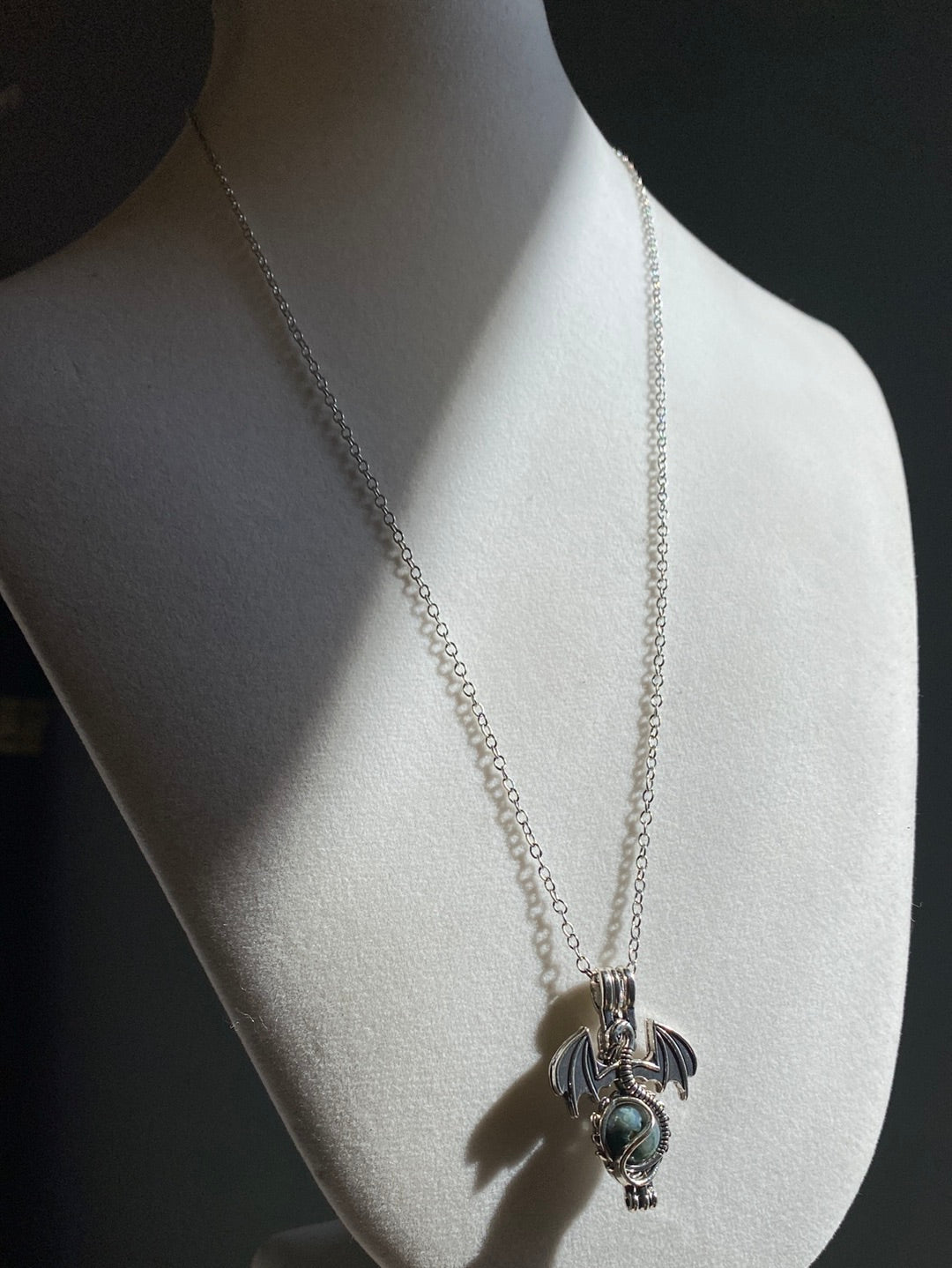 Moss Agate Dragon Necklace Sets