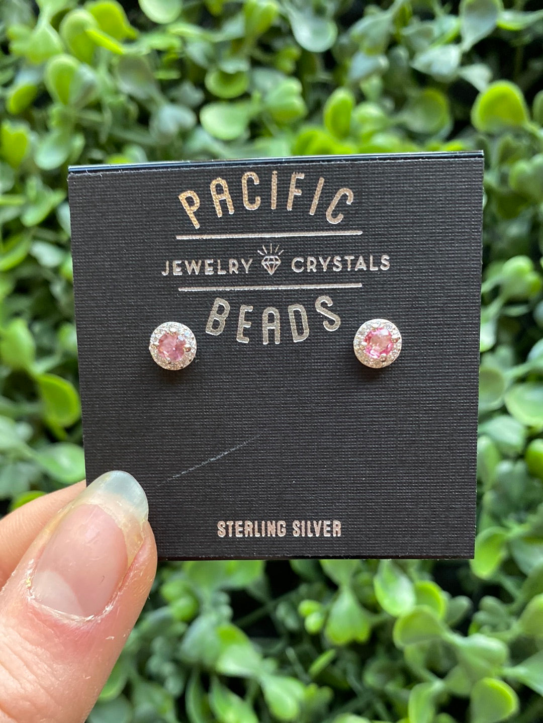 S.S. AAA Grade Pink Tourmaline and Zircon Stud Earrings
