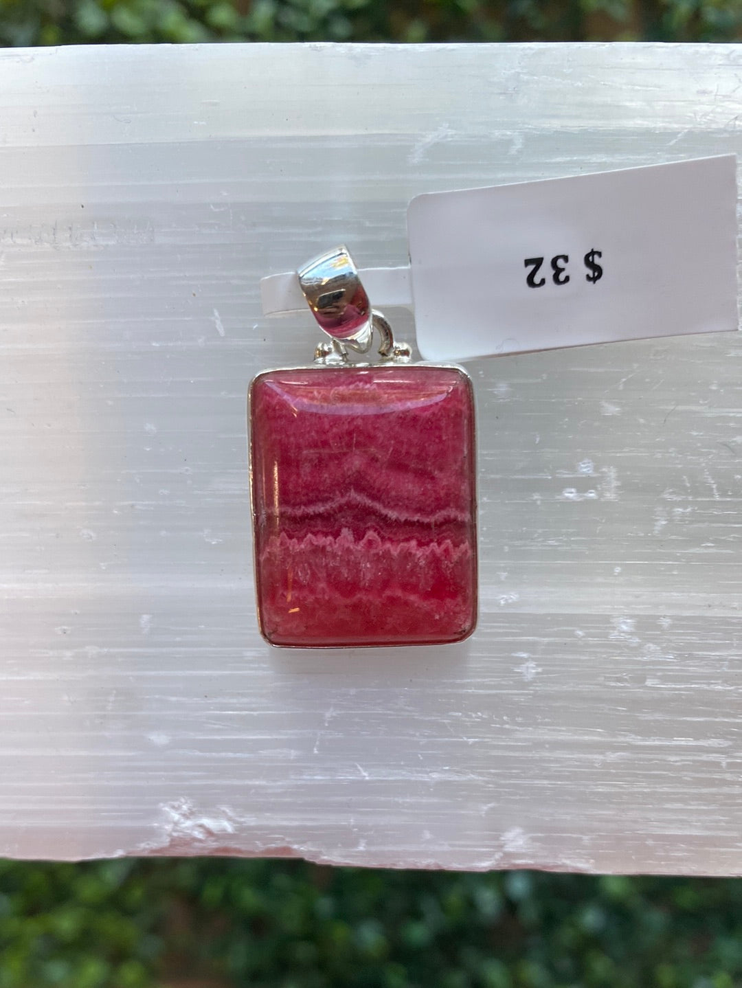 Sterling silver rose lace agate pendant available at wholesale and retail prices, only at our crystal shop in San Diego!