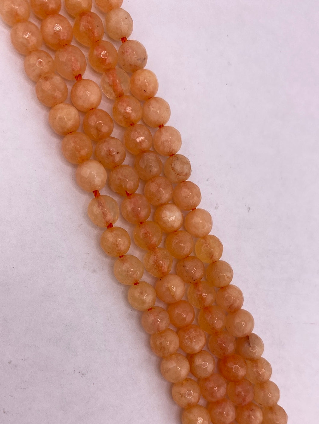 Faceted Peach Agate Beads