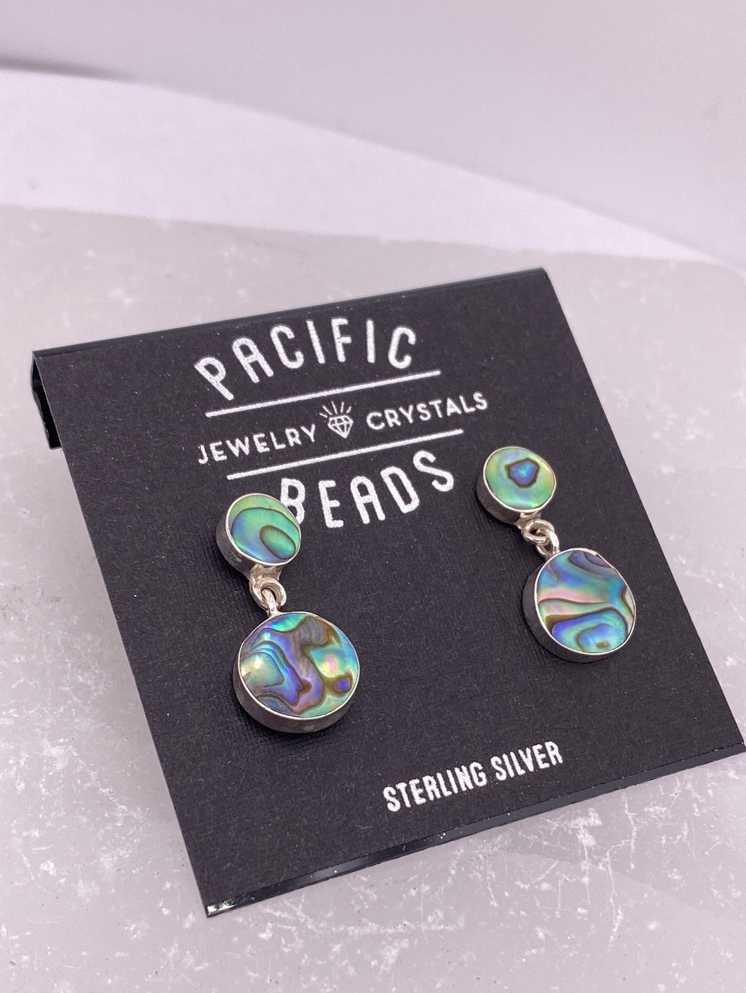 S.S. Abalone Drop Stud Earrings