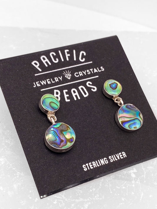 S.S. Abalone Drop Stud Earrings
