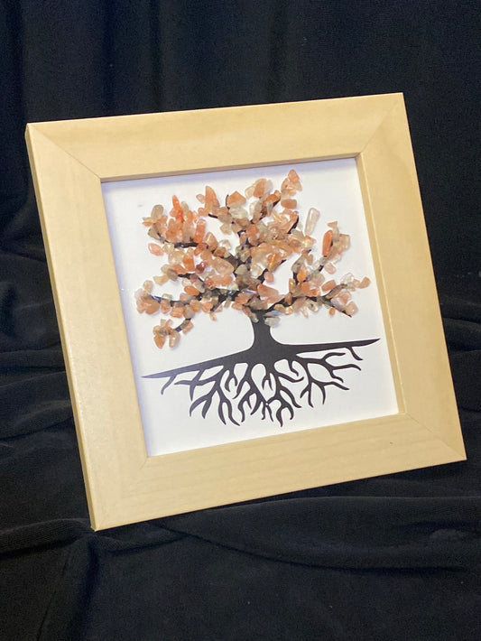 Framed Sunstone Tree of Life