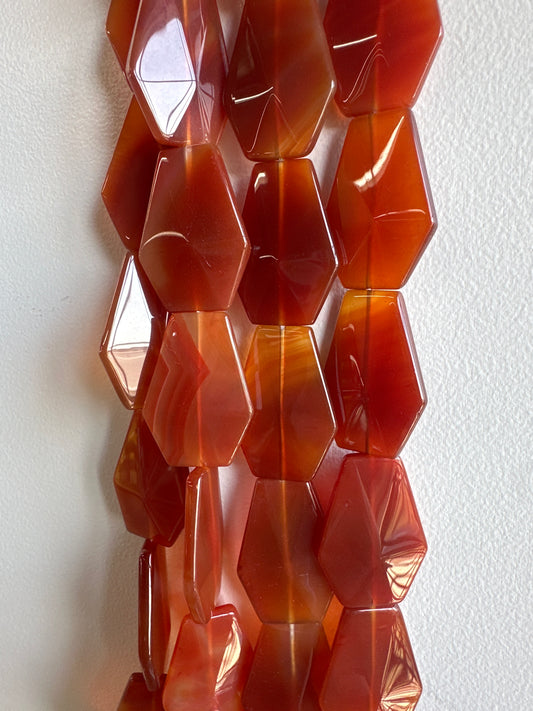 Carnelian Coffin Beads