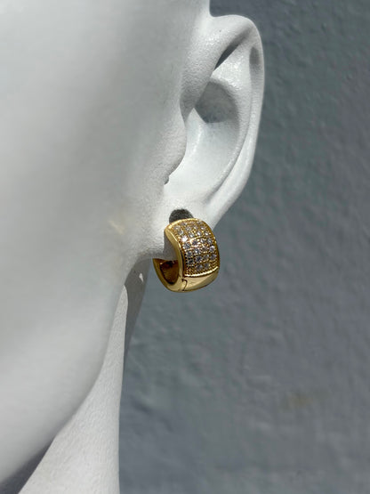 S.S. Moissanite Barrel Huggie Earrings