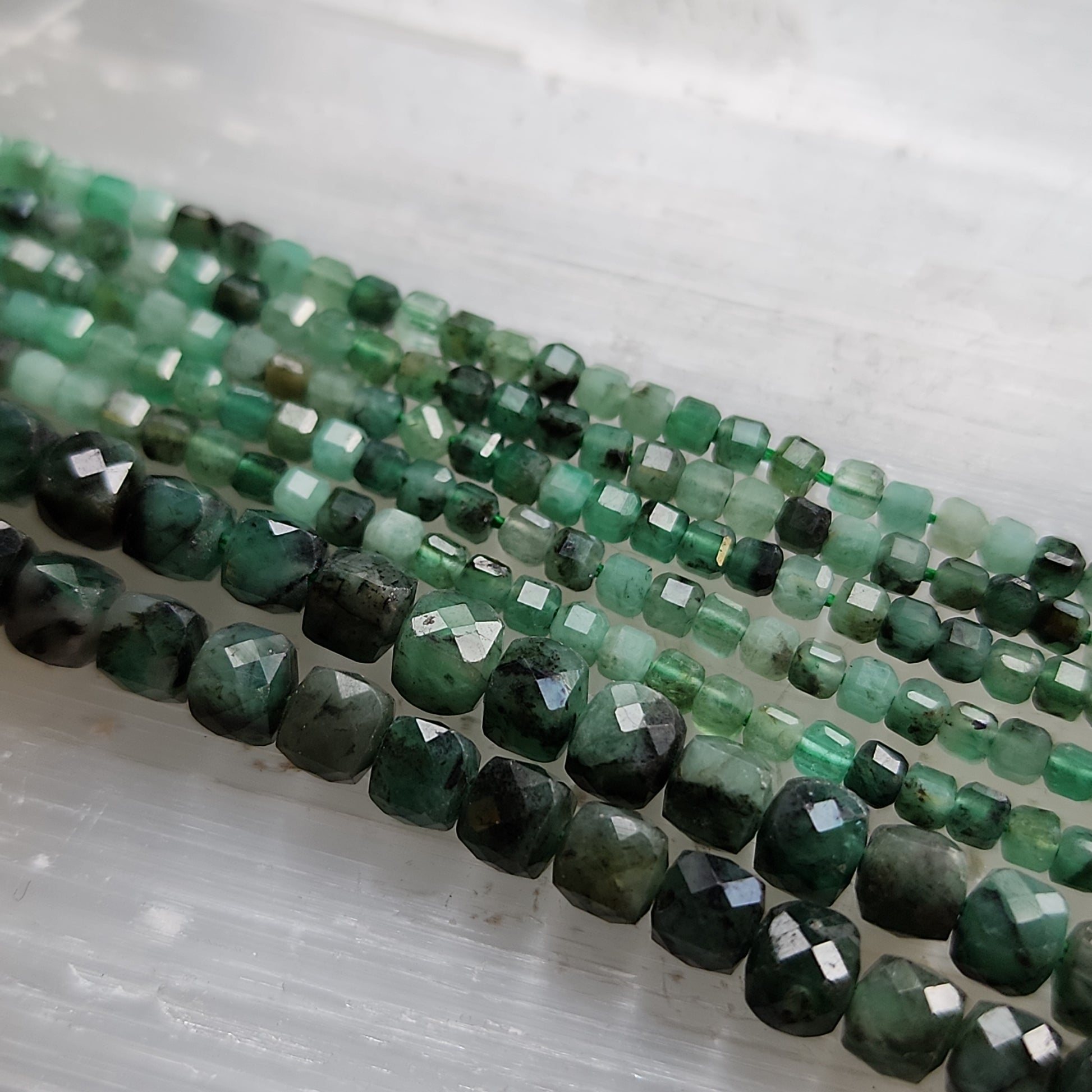 Crafting supplies such as emerald beads available at wholesale and retail prices, only at our crystal shop in San Diego!