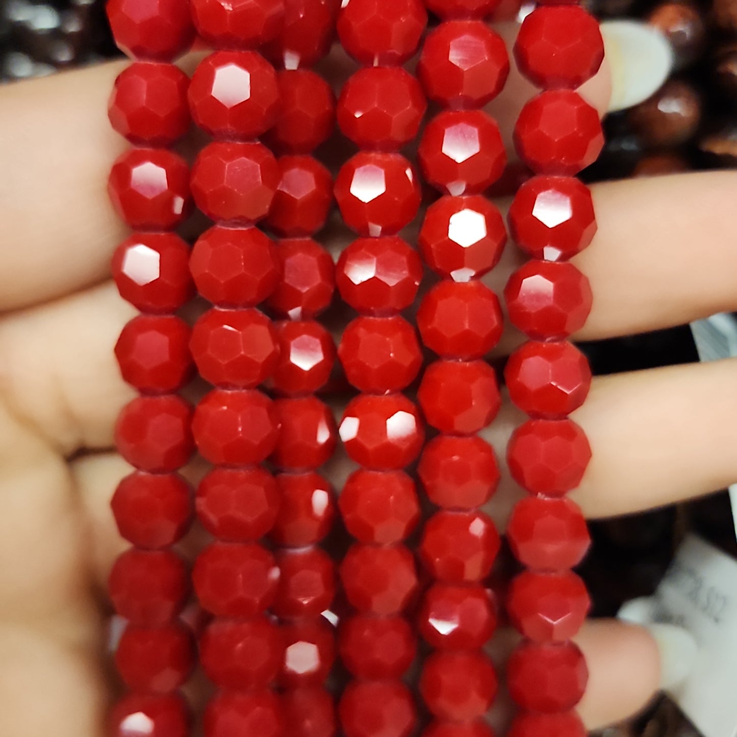 Faceted Red Crystal Beads