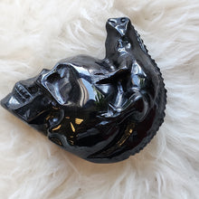 Load image into Gallery viewer, Obsidian Lizard Skull Figurines
