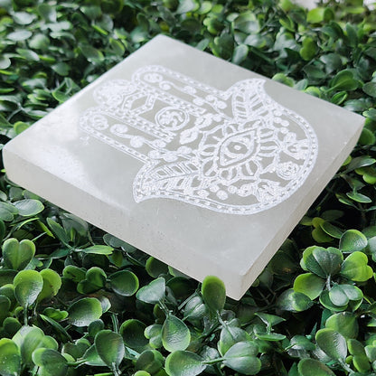 Selenite Hamsa Tiles