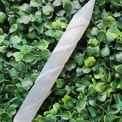 Selenite Spiral Wand