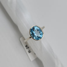 Load image into Gallery viewer, S.S. Faceted Blue Topaz Rings
