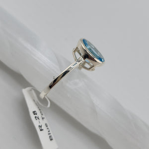 S.S. Faceted Blue Topaz Rings
