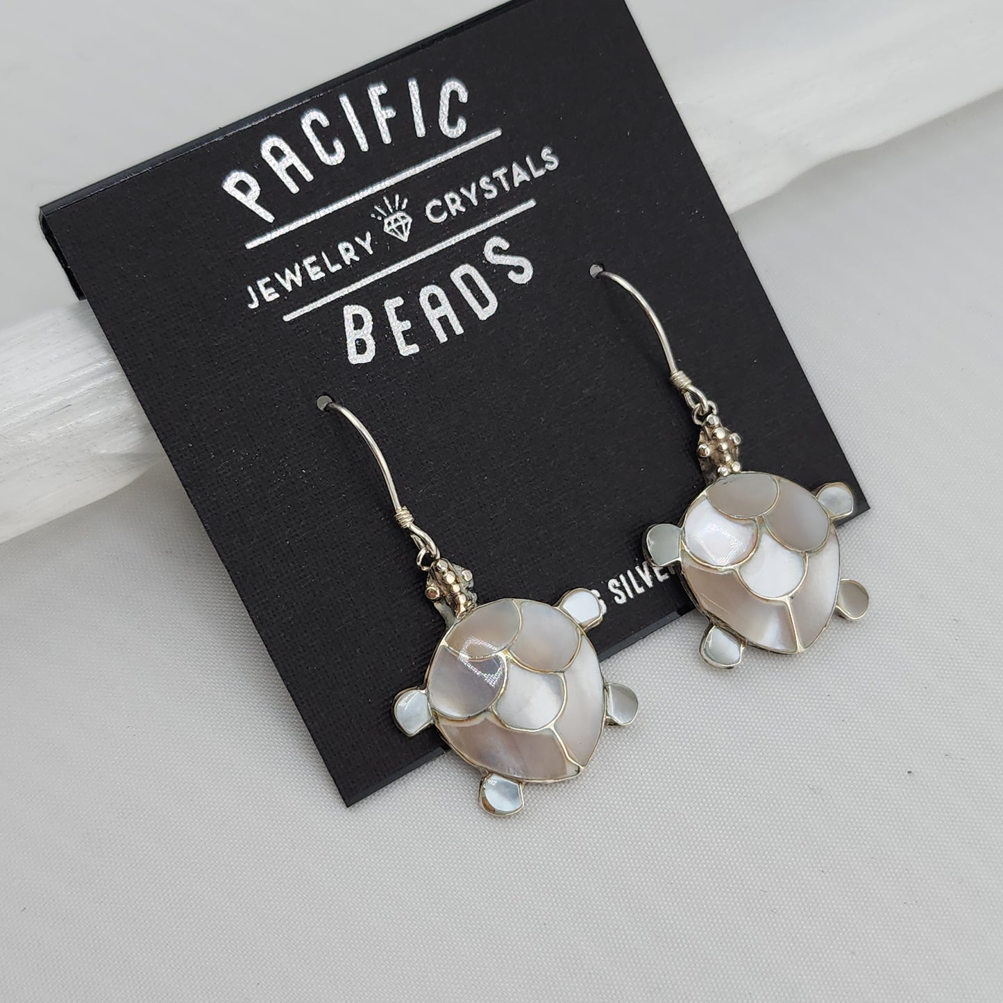 S.S. Mother of Pearl Turtle Earrings