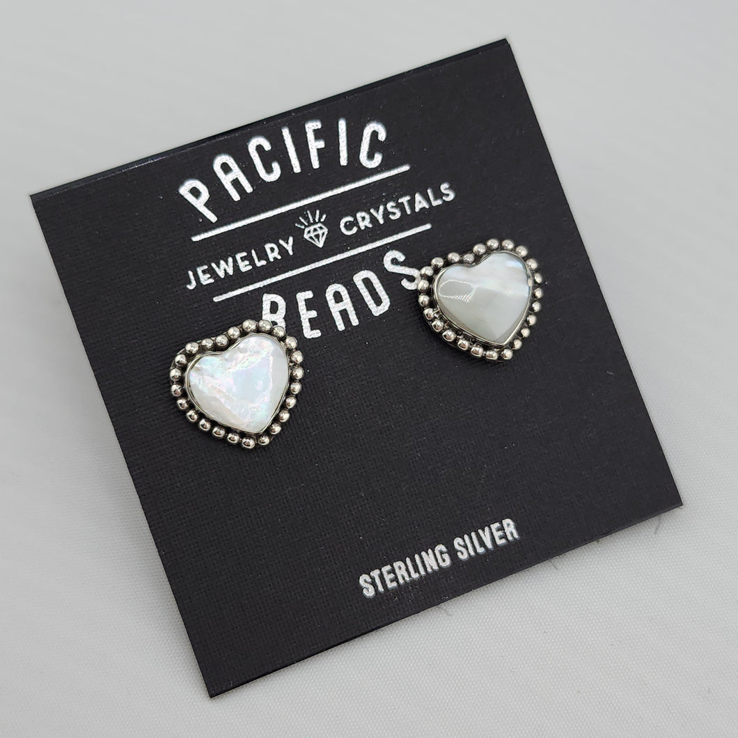 S.S. Mother of Pearl Heart Earrings