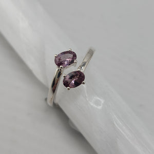 Changing color garnet ring in Sterling Silver