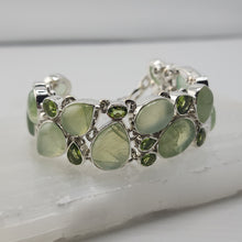 Load image into Gallery viewer, S.S. AAA Grade Multi gems of Prehnite and Faceted Peridot Bracelets
