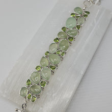 Load image into Gallery viewer, S.S. AAA Grade Multi gems of Prehnite and Faceted Peridot Bracelets
