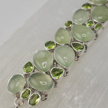 Load image into Gallery viewer, S.S. AAA Grade Multi gems of Prehnite and Faceted Peridot Bracelets
