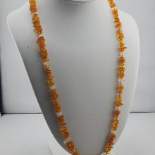Load image into Gallery viewer, S.S. Amber and Rose Quartz Chip Necklaces
