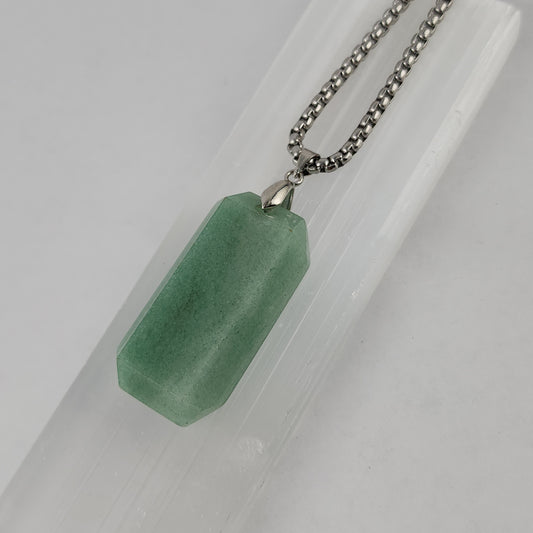 Stainless Steel Green Aventurine Necklaces