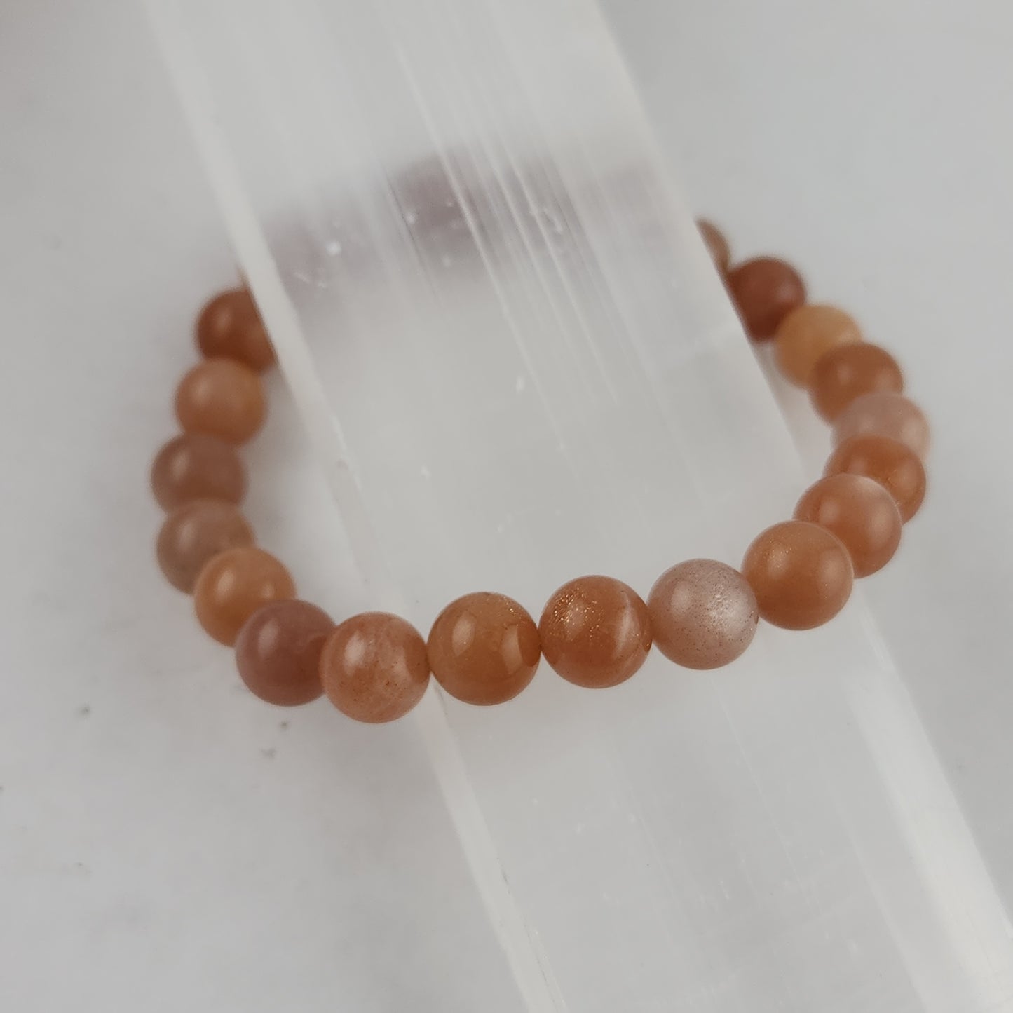 Peach Moonstone Stretch Bracelets 8mm