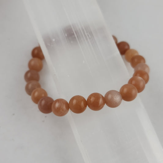 Peach Moonstone Stretch Bracelets 8mm