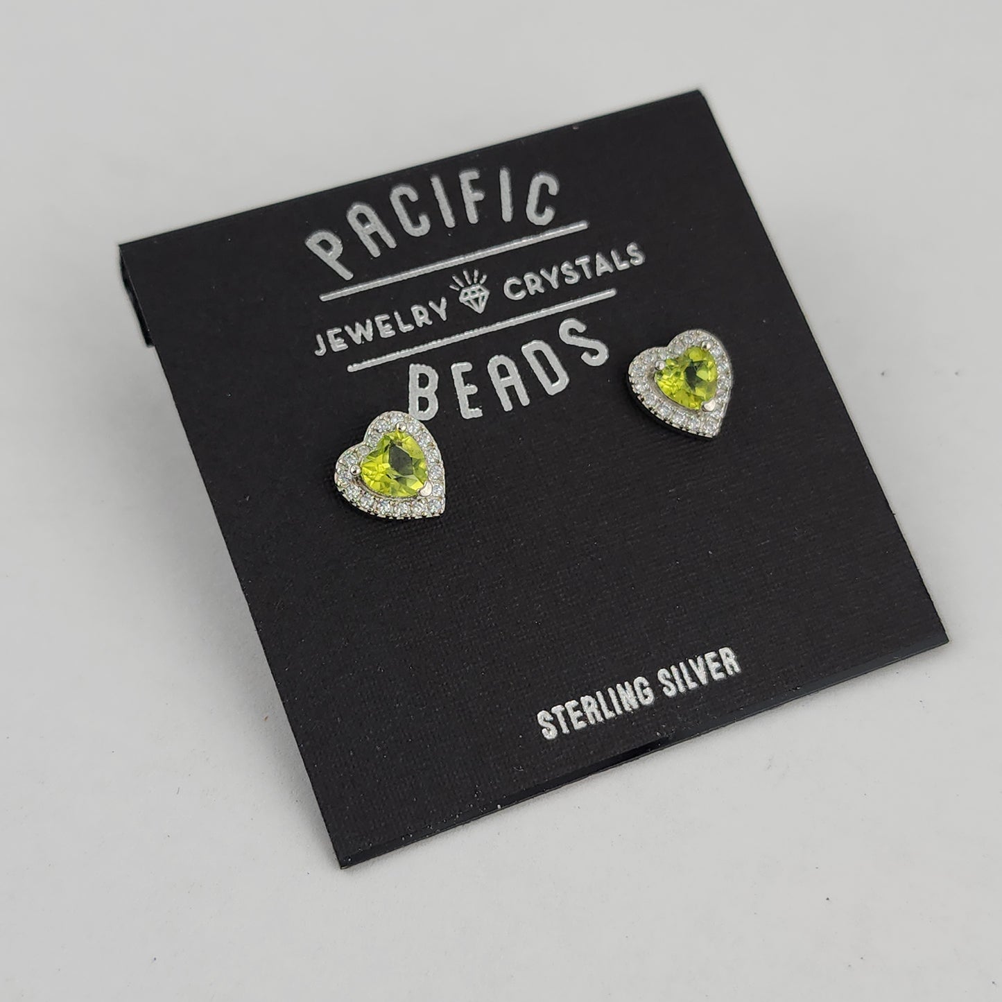 S.S. Peridot Heart Stud Earrings