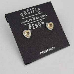 S.S. Citrine Heart Stud Earrings