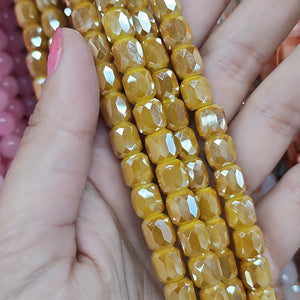 Goldenrod Faceted Barrel Beads