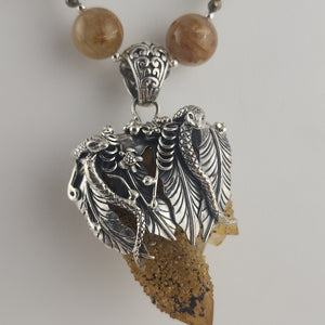 S.S. Shlomo Golden Healer Spirit Quartz and Gold Rutialted Quartz Necklace