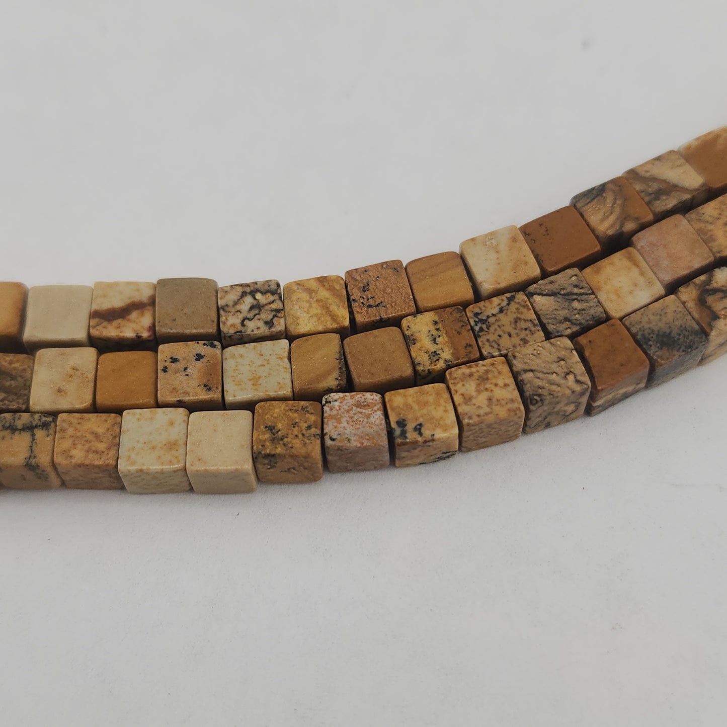 Picture Jasper Cube Beads