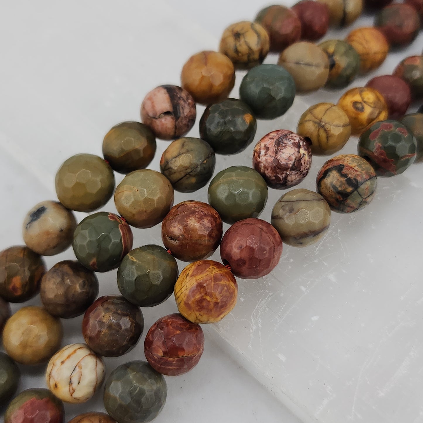 Faceted Red Creek Jasper Beads