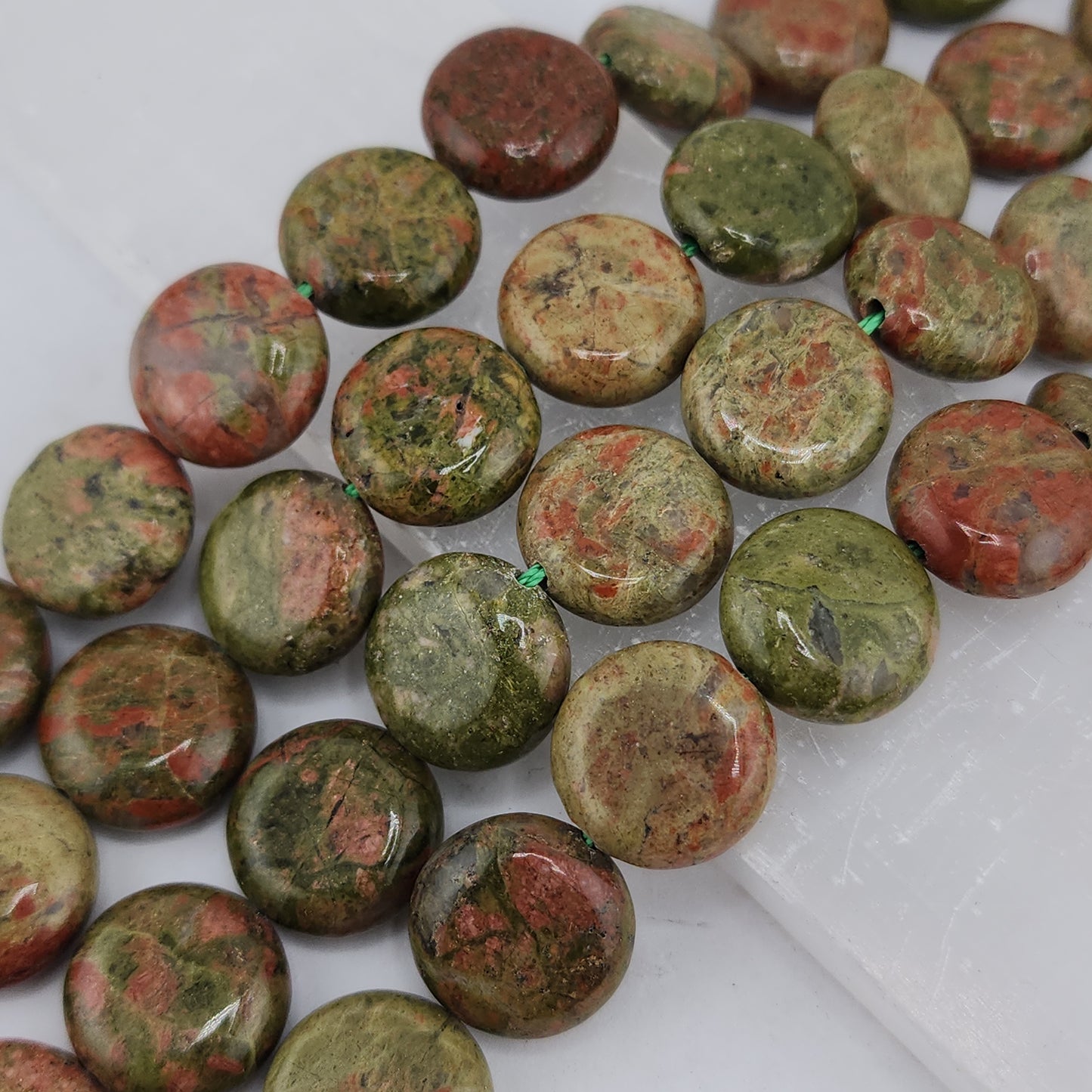 Unakite Coin Beads