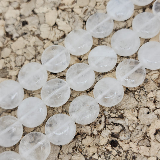 Clear Quartz Coin Beads