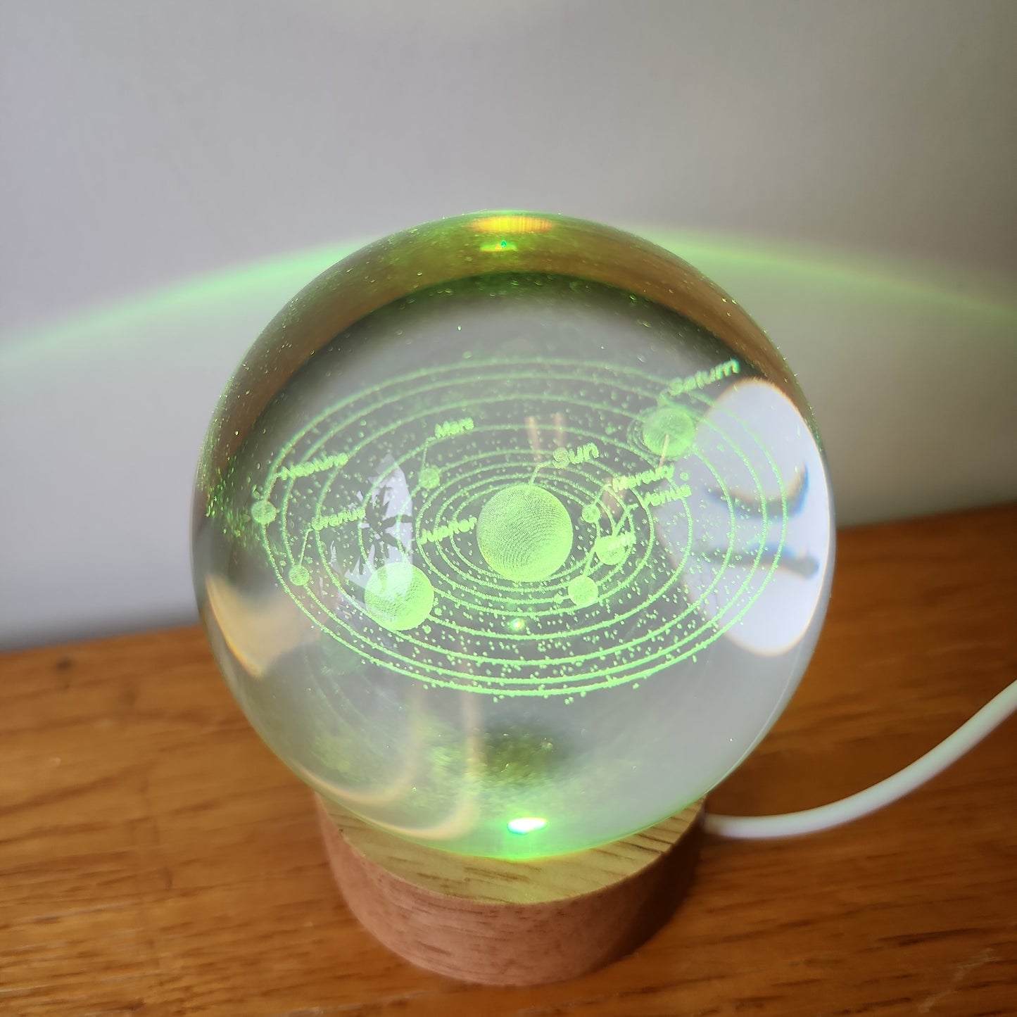 Solar System Glass Sphere with LED light