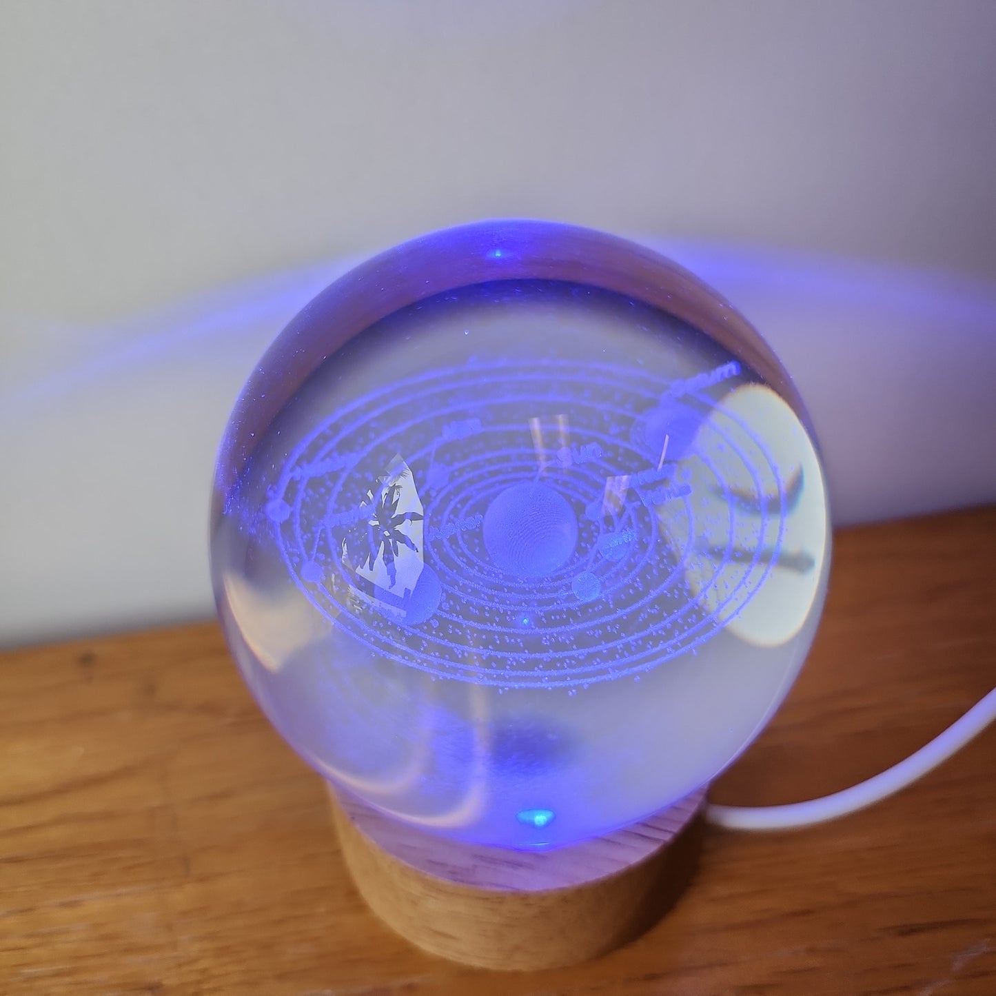 Solar System Glass Sphere with LED light