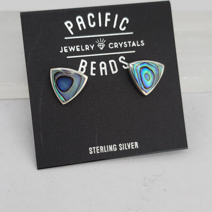 S.S. Abalone Triangle Stud Earrings