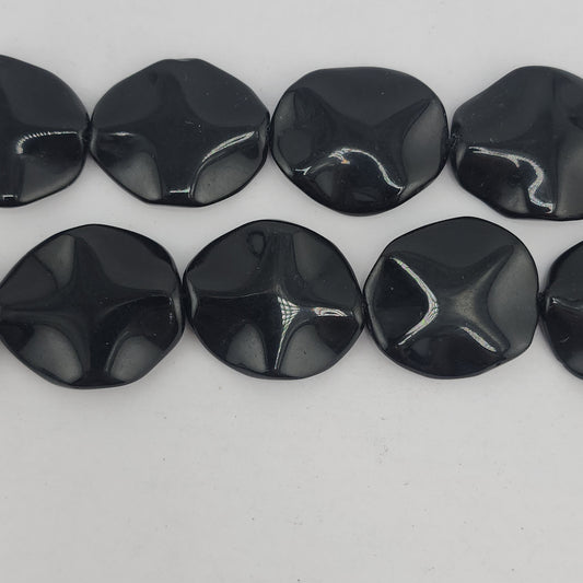 Black Onyx Lily Pad Beads