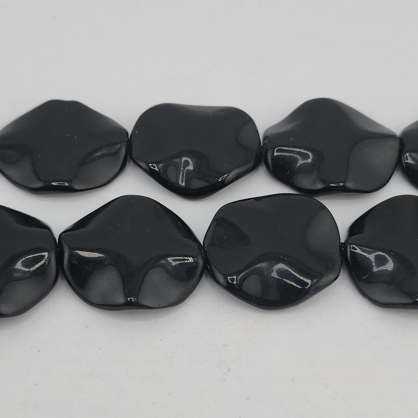 Black Onyx Lily Pad Beads