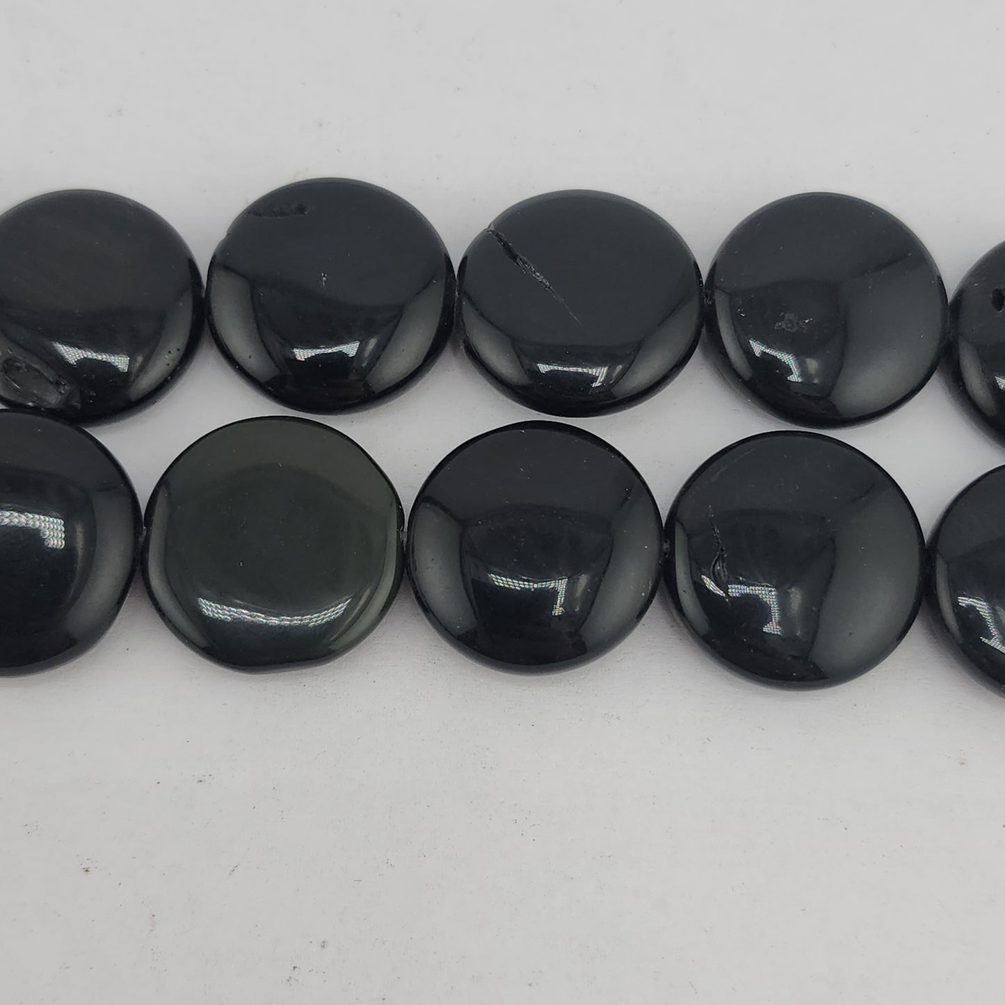 Black Onyx Coin Beads