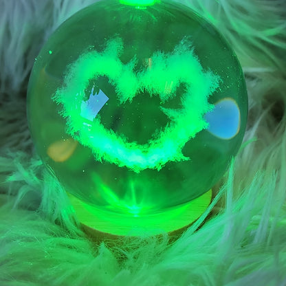 Heart Cloud Glass Spheres with LED Light