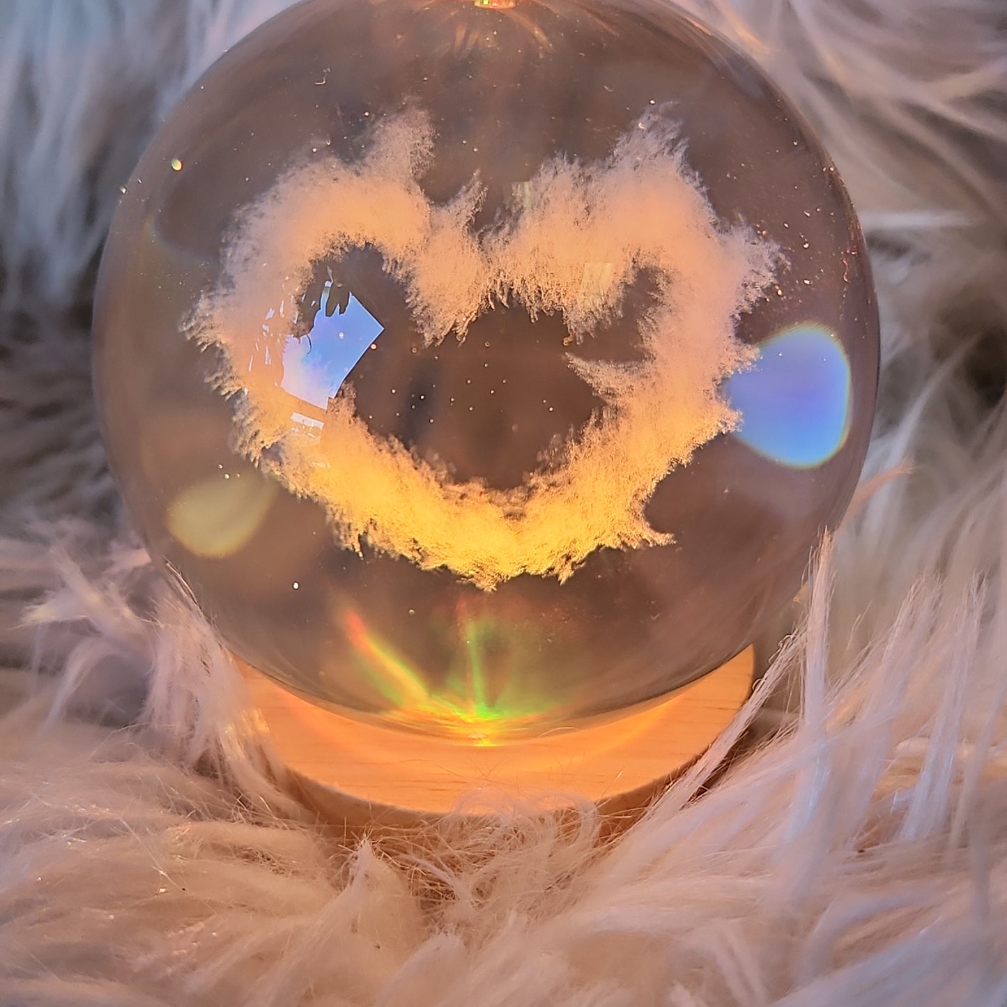 Heart Cloud Glass Spheres with LED Light