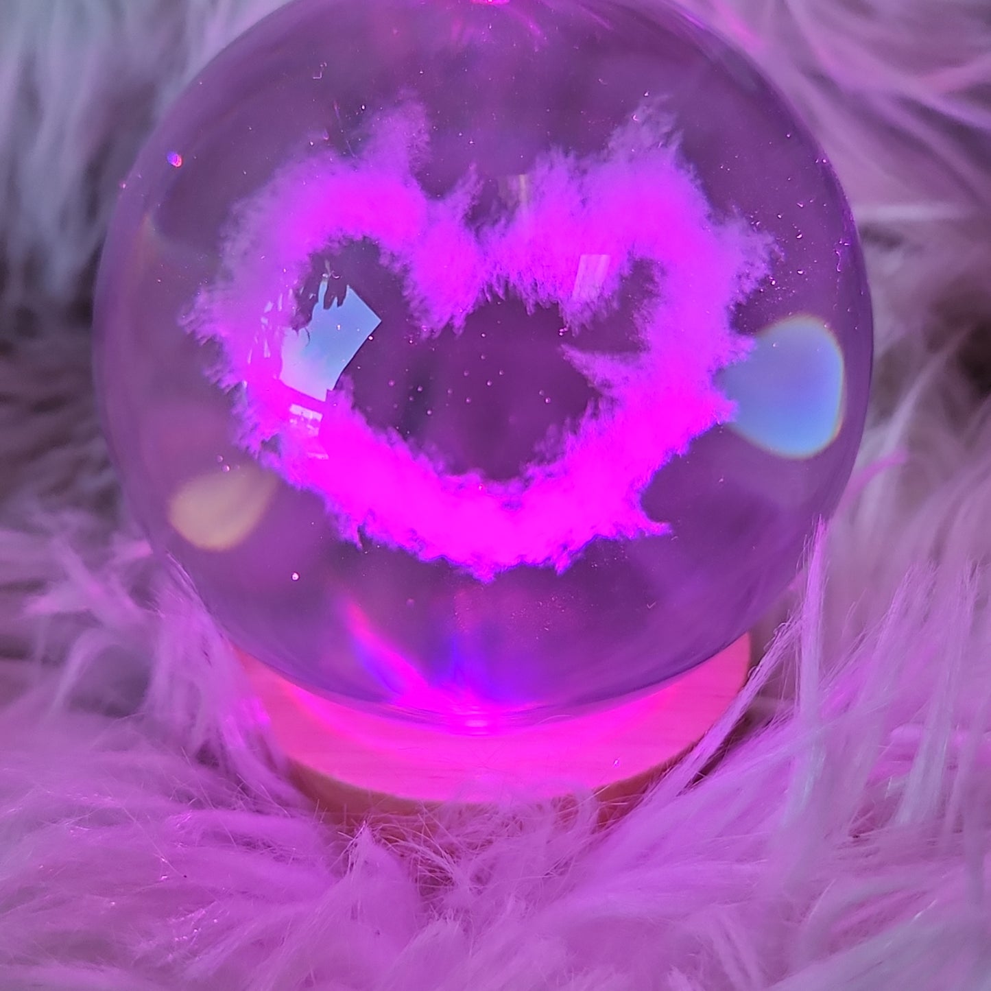 Heart Cloud Glass Spheres with LED Light