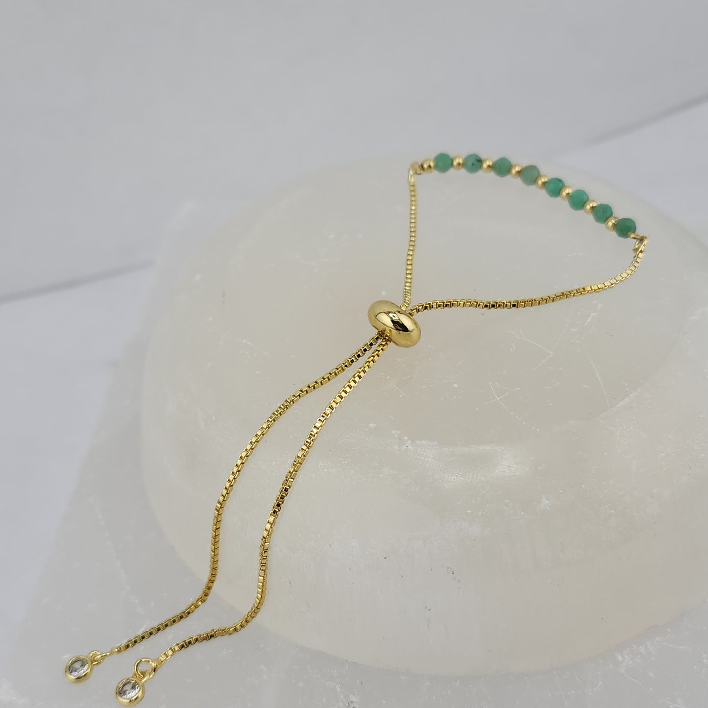 Adjustable Golden Emerald Bracelets