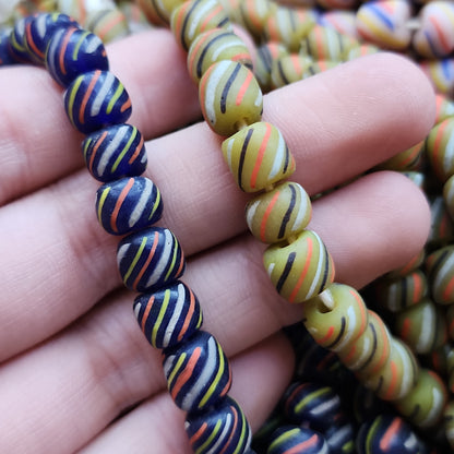 Handmade Nigerian Striped Glass Beads