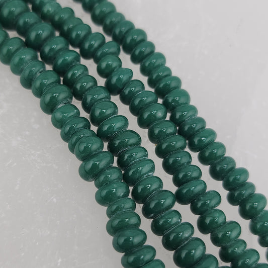 Handmade Nigerian Glass Aqua Rondelle Beads