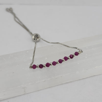 Adjustable Silver Ruby Bracelets