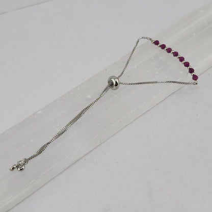 Adjustable Silver Ruby Bracelets