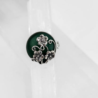 S.S. Shlomo Round Green Aventurine Rings